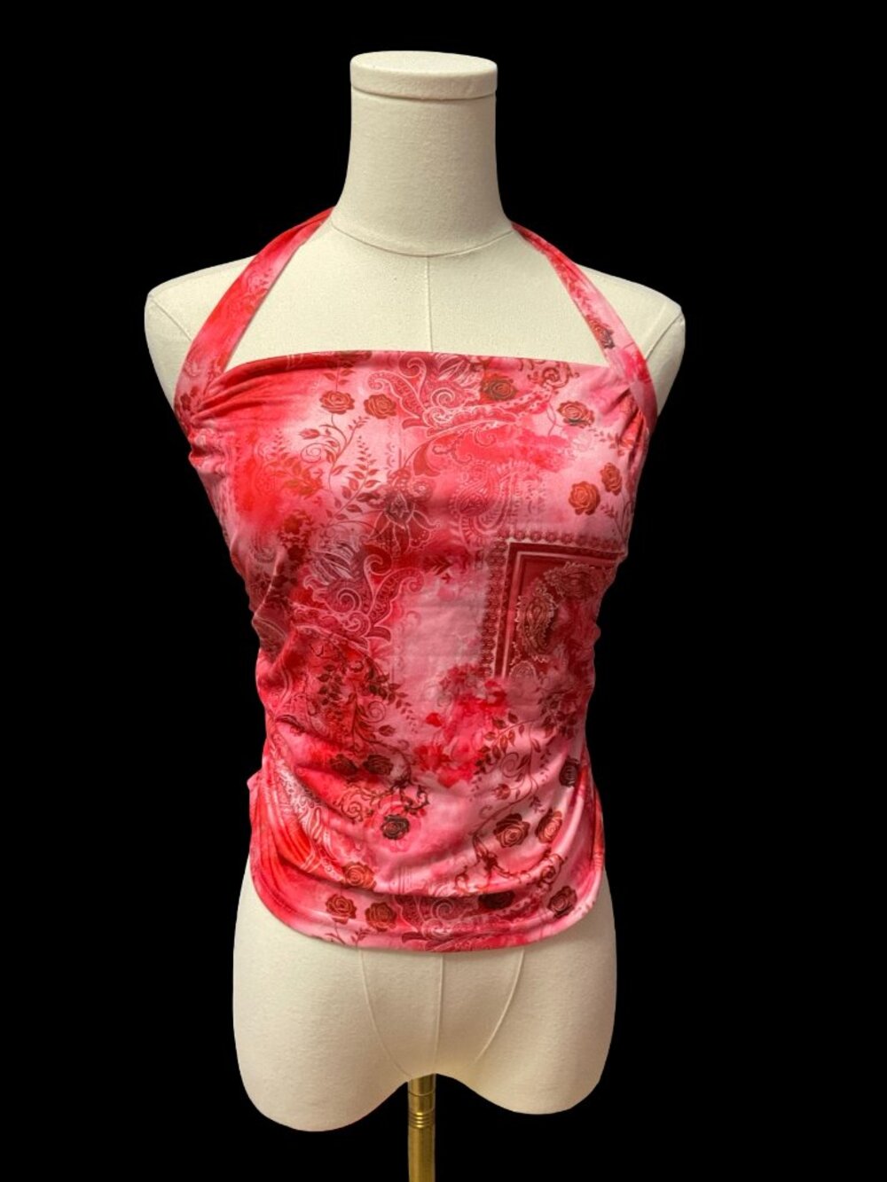 👗5/$25 - Pink Floral/Paisley Print Halter Top